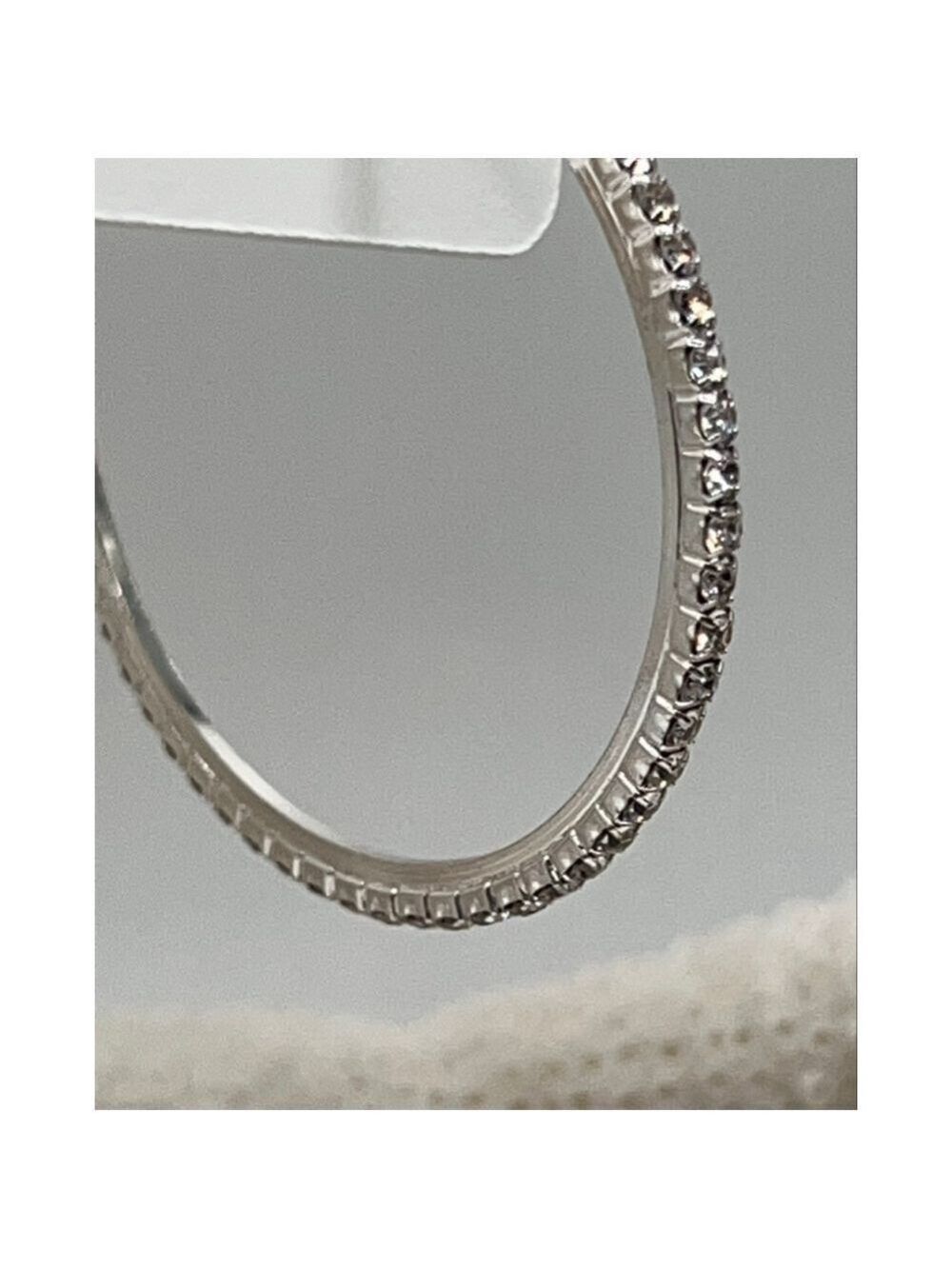 Baubles Silver Channel Set Hoops - Picture 9 of 9